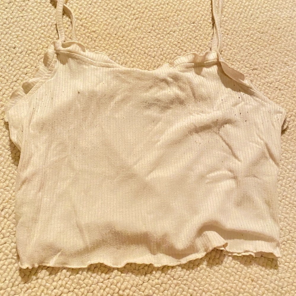 cream cropped tank top